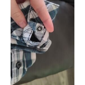 Denim & Supply Ralph Lauren Womens Blue Plaid Button Snap Blouse Top XL